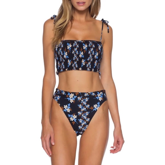 Becca LORRAINE FLORAL HIGH WAIST BIKINI BOTTOM 👙 - Picture 1 of 4